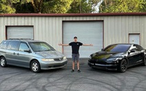 Thợ cơ khí Mỹ làm MPV vỏ Honda Odyssey, ruột xe Tesla Model S
