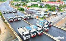 Dàn xe gần 1.000 tấn thử tải trên cầu Mỹ Thuận 2