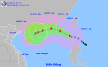 Tâm bão số 3 ở bắc Biển Đông, mạnh cấp 15-16, giật trên cấp 17