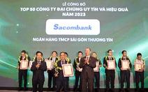 Sacombank nằm trong các bảng xếp hạng uy tín của Vietnam Report