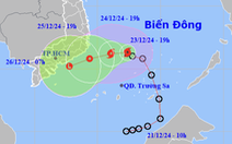 Bão số 10 hướng về biển Phú Yên đến Bà Rịa rồi suy yếu