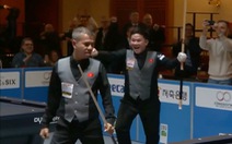 Quyết Chiến và Phương Vinh vui sướng khi vô địch billiard đồng đội thế giới