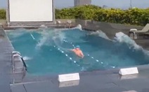 Bể bơi trên sân thượng vỗ như sóng biển do động đất ở Đài Loan