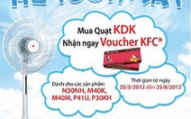 Mua quạt máy KDK tặng phiếu ăn KFC