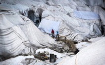 "Đắp mền" cho sông băng Rhone để hạn chế tan chảy