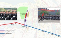 Hướng diễu binh và năm điểm bắn pháo hoa ở Hà Nội