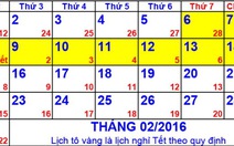 Nghỉ tết Bính Thân 2016 9 ngày