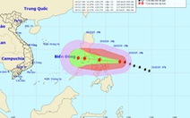 Bão Melor giật cấp 16-17 thẳng tiến vào Philippines