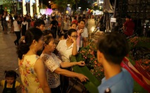 Tranh thủ 'mót' hoa ở đường hoa Nguyễn Huệ