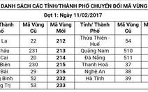 Bắt đầu đổi mã vùng điện thoại cố định