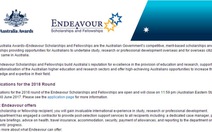 Australia bắt đầu nhận hồ sơ học bổng Endeavour năm 2018