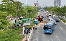 Bể ống nước trên đường Phạm Văn Đồng, nhiều quận nguy cơ mất nước