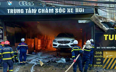 Cháy gara ô tô ở Hà Nội, nhiều xe bị thiêu rụi