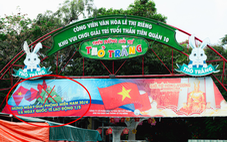 Dỡ băng rôn treo ở công viên Lê Thị Riêng gây tranh cãi