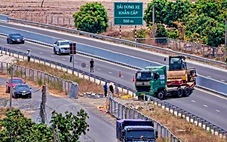 Tự ý tháo hộ lan trên cao tốc Nha Trang - Cam Lâm làm trạm dừng nghỉ