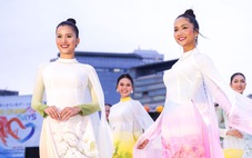 H'Hen Niê, Hương Ly, Thu Uyên diện áo dài Việt tung bay ở xứ sở hoa anh đào