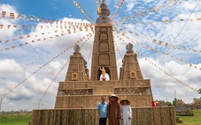 Độc đáo bảo tháp tre cao ở chùa An Trú mừng Phật đản