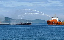 Diễn tập ứng phó sự cố tàu 6.000 tấn bị tràn dầu trên biển