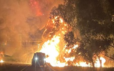 Cháy xe bồn chở xăng trên cao tốc Hà Nội - Hải Phòng, một người chết
