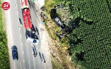 Xe buýt va chạm xe tải chở dầu ở Ukraine, ít nhất 14 người chết