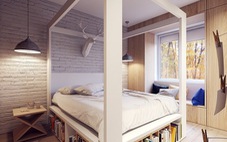 Những giường gỗ tiết kiệm không gian cho người yêu sách