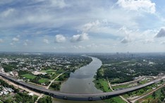 Toàn cảnh cầu Bình Gởi vượt sông Sài Gòn trên tuyến Vành đai 3
