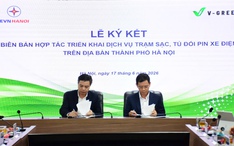 V-Green hợp tác EVNHANOI triển khai 10.000 tủ đổi pin xe máy điện