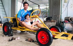 Thầy giáo tự tay làm tàu lượn mini, xích đu... cho con gái