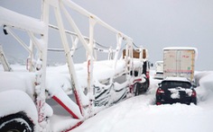 Tuyết rơi dày, cả ngàn xe kẹt dài, chính phủ Nhật phải họp khẩn