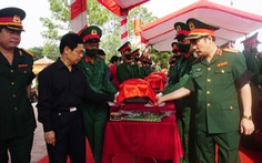 An táng 57 hài cốt liệt sĩ Việt Nam hi sinh tại Lào