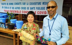 Mũ nồi xanh Việt Nam làm đại sứ chống COVID-19 tại Cộng hòa Trung Phi