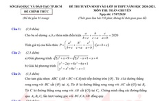 Đề và bài giải gợi ý môn toán lớp 10 chuyên ở TP.HCM