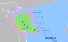 Áp thấp nhiệt đới đi dọc bờ biển Quảng Ngãi - Quảng Trị, có thể mạnh thành bão