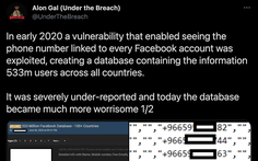 Facebook rò rỉ thông tin cá nhân hơn nửa tỉ người dùng, có cả một số nước Đông Nam Á
