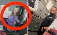 Đòi mở cửa xuống máy bay giữa... trời, nữ hành khách bị dán cứng vào ghế