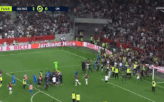 Trận Nice - Marseille bị hoãn ở phút 75 vì CĐV lao vào sân đánh nhau với cầu thủ