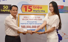 Hoa hậu Ban Mai và các nhà hảo tâm gửi tặng 300 triệu đồng hỗ trợ người dân huyện Kỳ Sơn