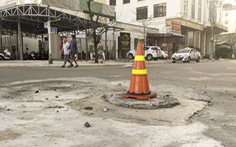 Hư hỏng mặt đường tại công trình thoát nước trăm tỉ ở Đà Nẵng