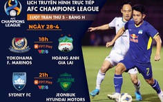 Lịch trực tiếp AFC Champions League: Yokohama FM - HAGL