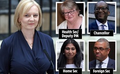 Nội các đặc biệt của Thủ tướng Liz Truss: 4 vị trí hàng đầu không phải là đàn ông da trắng