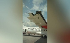 ​Máy bay Indonesia rụng cánh do đụng nhau trên đường băng