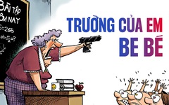 Trường của em be bé, mà… nhiều súng đạn ghê!