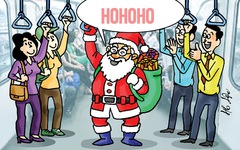 Ông già Noel 'lợi dụng' metro số 1