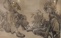 Người lính Điện Biên Phủ kéo pháo, đào hầm và… tán gẫu trong ký họa của Ngô Mạnh Lân