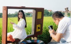 Độc lạ quán cà phê giữa cánh đồng thơm lúa mới ở ngoại ô Hà Nội