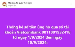 Cộng đồng mạng thích thú với sao kê của Mặt trận Tổ quốc Việt Nam