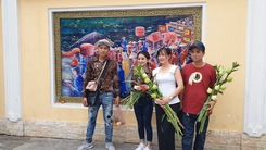 Độc đáo làng bích họa về lễ hội vía bà ở An Giang