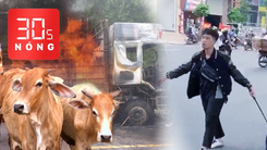 Bản tin 30s Nóng: Cháy xe chở bò, đàn bò chết thảm; Va chạm là rút dao, bao giờ hết nạn 'hổ báo'?