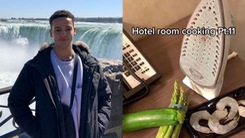 Video: Cách ly trong khách sạn với chiếc bàn ủi ‘thần thánh’, chế biến không thiếu món gì