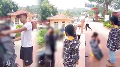 Video: Nữ sinh lớp 7 bị nam thanh niên đánh đập, bắt quỳ gối xin lỗi ở sân trường